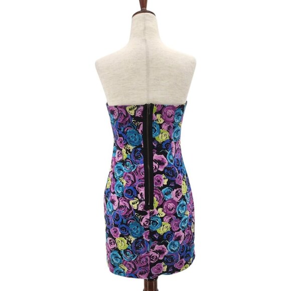 Ashely Park X RTR Womens Small Dress Mini Floral Strapless Multicolor Cocktail - Picture 5 of 10